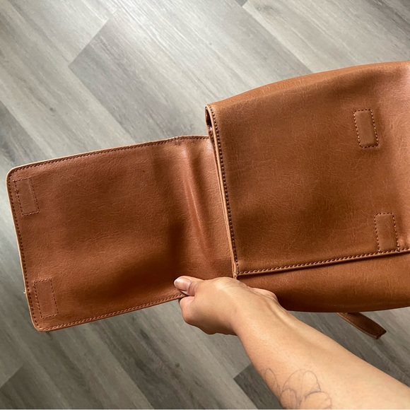 Matt & Nat Brown Vegan Leather Mini Backpack | Convertible | Minimalist - Picture 6 of 7